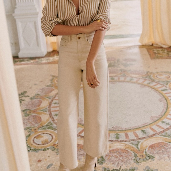 SÉZANE Denim - Sezane Ecru Wide Leg Jeans